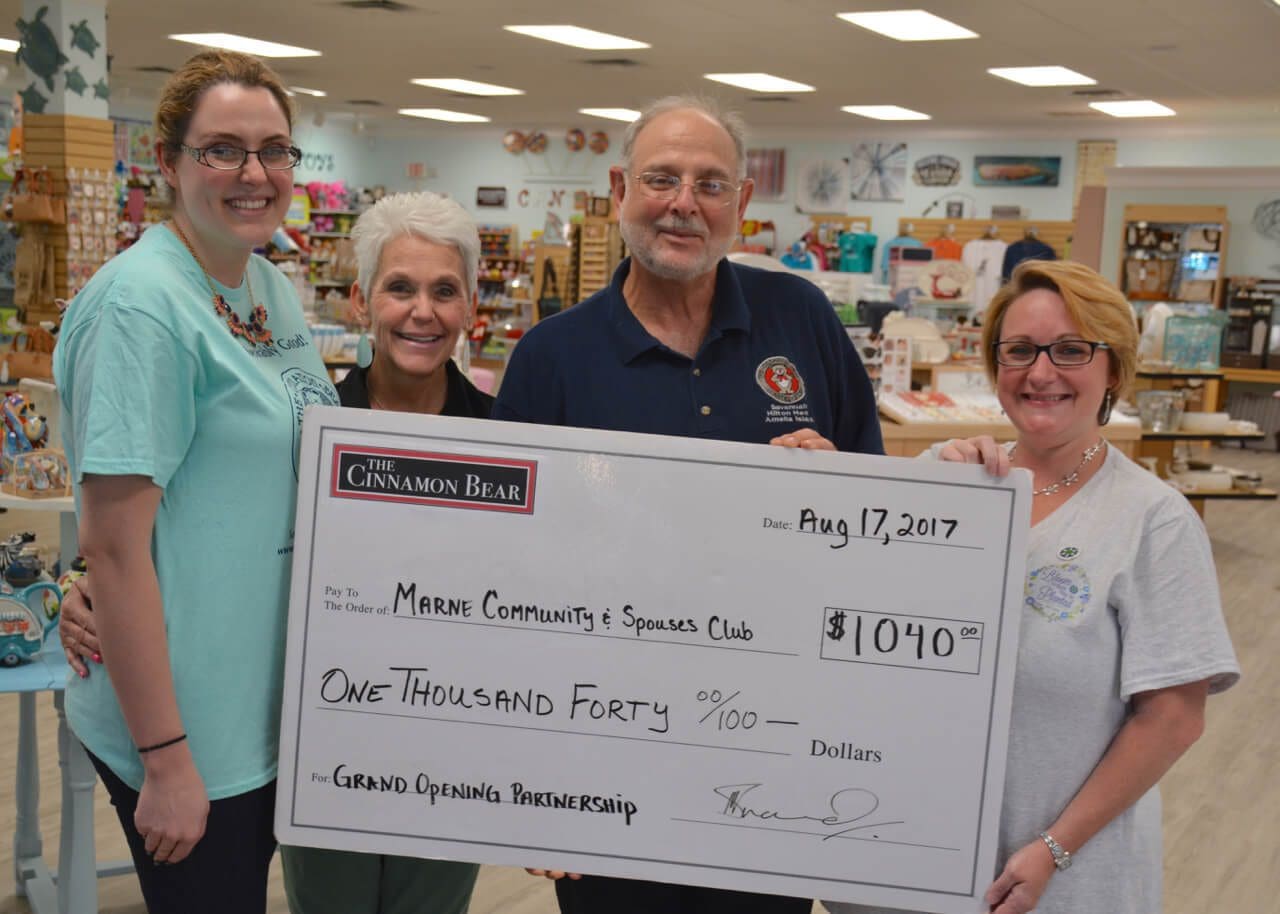 Cinnamon Bear presents check to MARNE