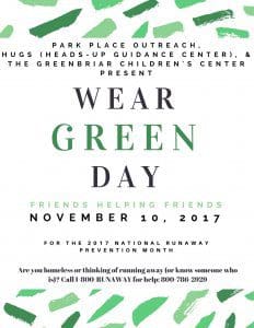 Park Place Outreach Wear Green Day