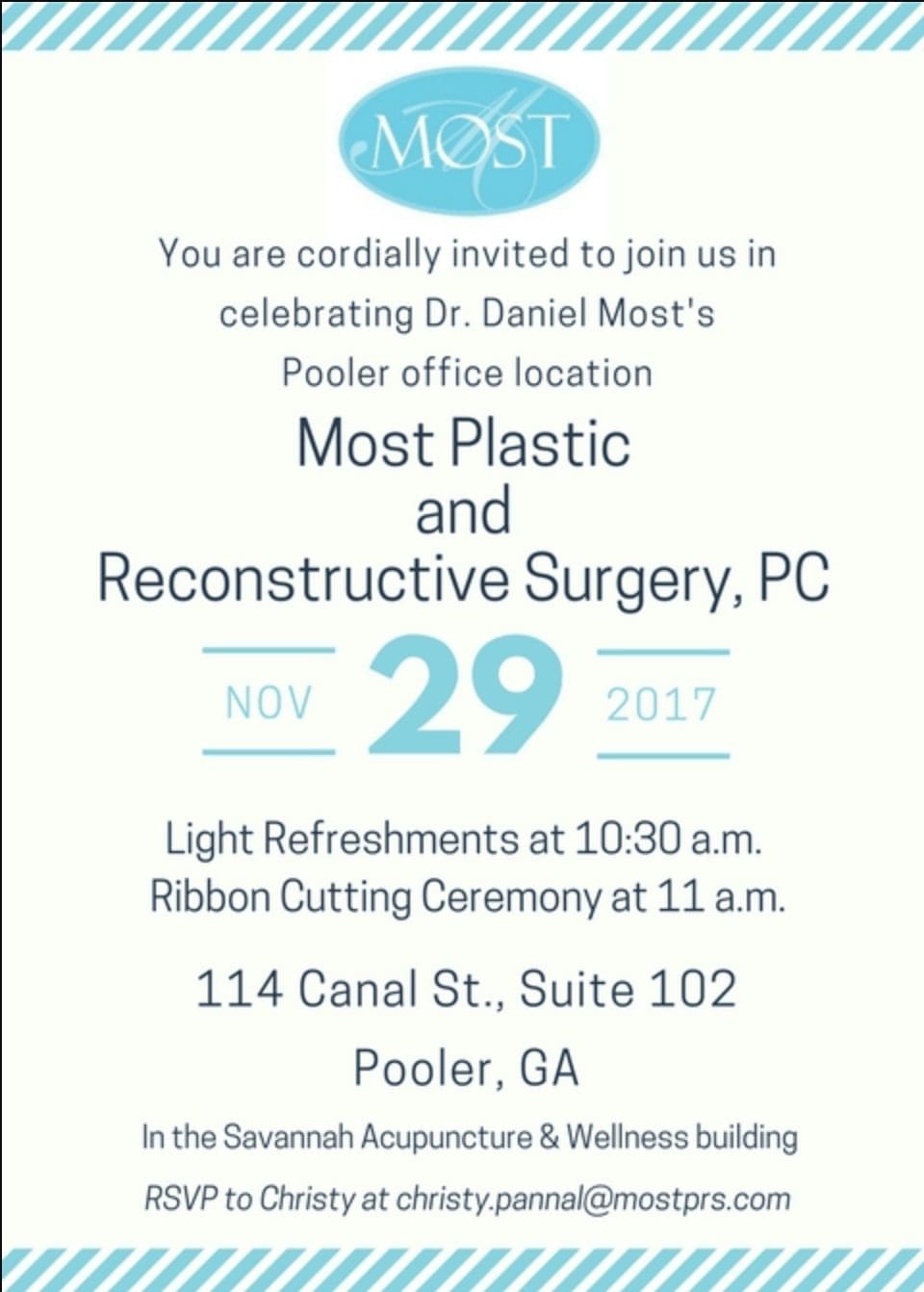 Most Plastic and Reconstructive Surgery, PC, Pooler Grand Opening